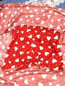 Red Heart Print Skirt
