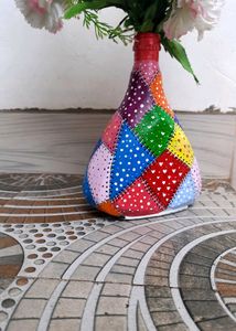 Cloth Stiched Bottle Art