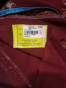 Elegant Maroon Embellished Saree