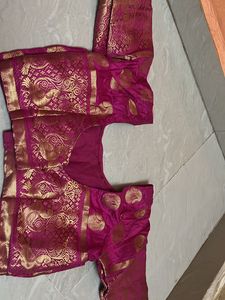 Off White Banarasi Silk Saree With Pink Border