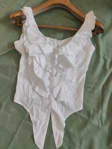 Ruffled White Blouse