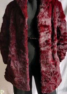 Burgundy Faux Fur Coat Premium Quality
