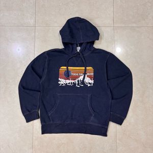 Navy Graphic Print Hoodie