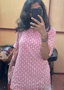 Women Pink Short Kurti