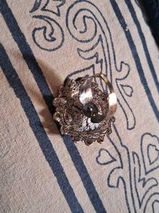 Golden  Ring with Blue Gem