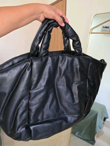 Faux Leather Padded Handbag