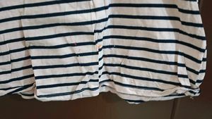 Cream And Black Embroidered T Shirt