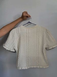 Cropped Knit Cardigan