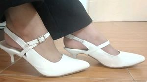White Slingback Heels