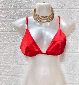 Red Satin Bikini 👙 Top