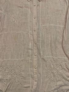 Vintage Eyelet Embroidered Button Down