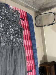 Grey Stone Work Glamorous Maxi Dress