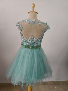 Mint Green Lace Tulle Party Dress