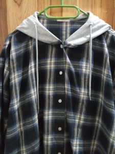 Hooded Plaid Shirt