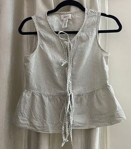 Striped Peplum Tank Top