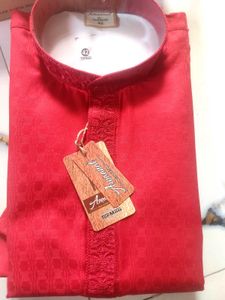 Red Embroidered Kurta - Size 42 And Pajama Cobo