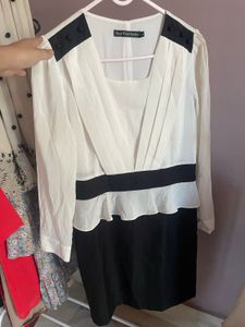 💕🧸🤍black And White Dress