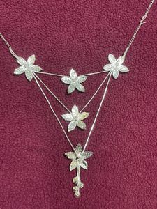 Floral Silver Necklace &amp; Earring Set