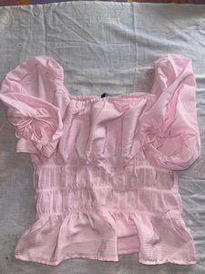 Pink Ruffle Detail Top