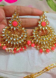 Pink Kundan Jhumka 🫶🏻😻