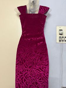 Pintrest Magenta Velvet Rose Dress
