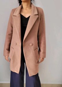 Blush Pink Wool Blend Coat