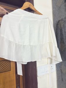 White Ruffle Skort