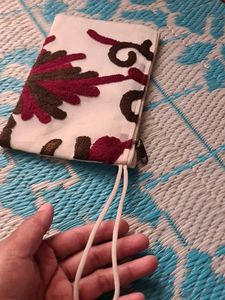 Embroidered Floral Pouch