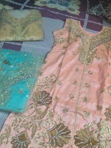 3 color available Elegant Embroidered Kurta Set