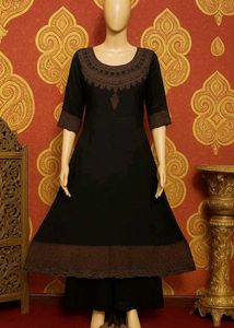 🇳🇿💫💗Elegant Black Printed Anarkali Kurta