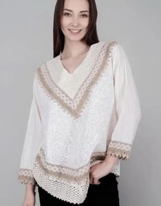 Lace Trimmed Bohemian Top
