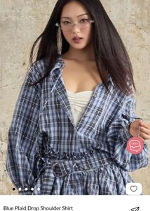 Blue Plaid Mini Skirt