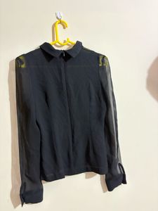 Stylish Black Sheer Top