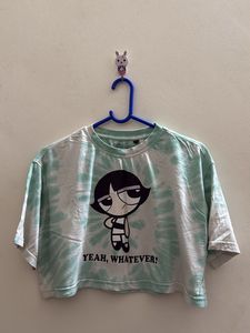 Buttercup Tie-Dye Crop Top Powerpuff Girls