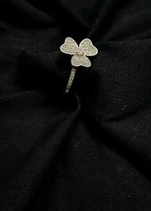 Spining ..Sparkling Clover Ring 925 Silver