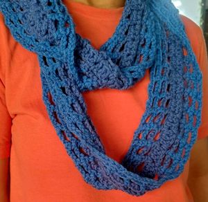 **Elegant Blue Crochet Muffler/Fashion Accessory