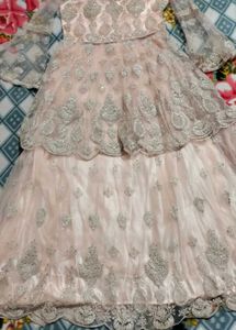 Peach Peplum Lehenga