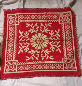 Pooja Mat Pujo Aasan Red Ritual Asan Prayer Chowki