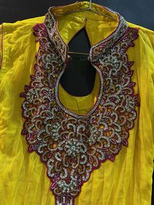 Yellow Embroidered Anarkali