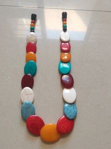 Multicolored Long Necklace, Beautiful And Elegant