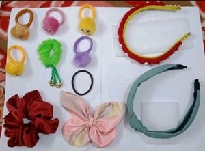 Hair Accessories Rubber Bands Clips Band Total 11