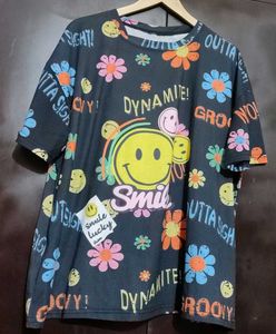 Multi Floral Print T-shirt For 42 Chest