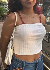 h&m white tube top