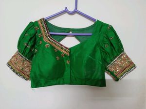 Elegant bottle Green Bridal blouse