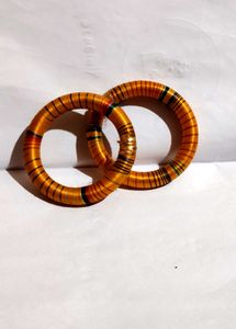 Handmade Orange Thread Bangles