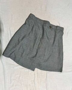 Tokyo Talkies Grey Checked Wrap Skirt