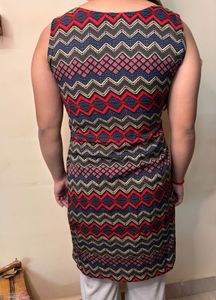 Retro Zigzag Print Dress
