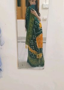 Beautiful Bandhani Saree And Blouse