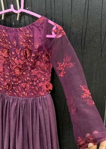 Elegant Purple Floral Gown