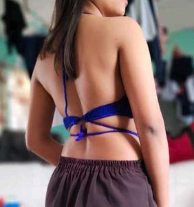 Blue Crochet Halter Top